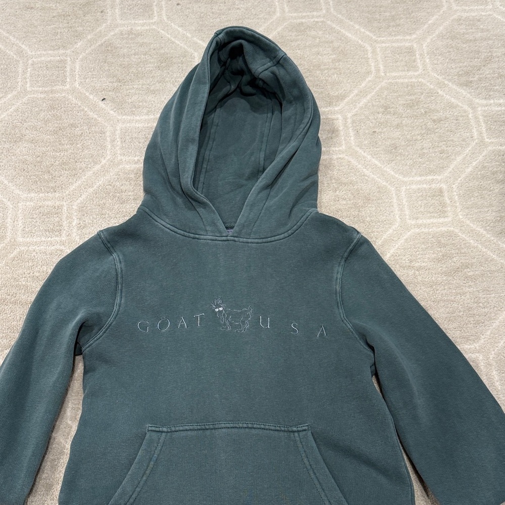 GOAT USA Kids Hoodie - Teal Green Pullover Sweatshirt